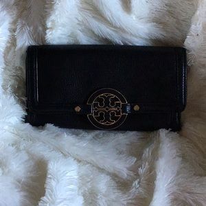 Tory Burch Amanda Black Leather Envelope Wallet